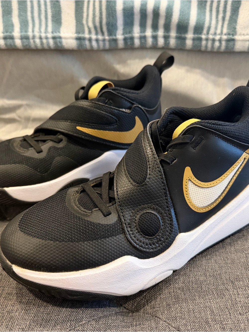 Nike Kids Black and Gold Athletic Sneakers